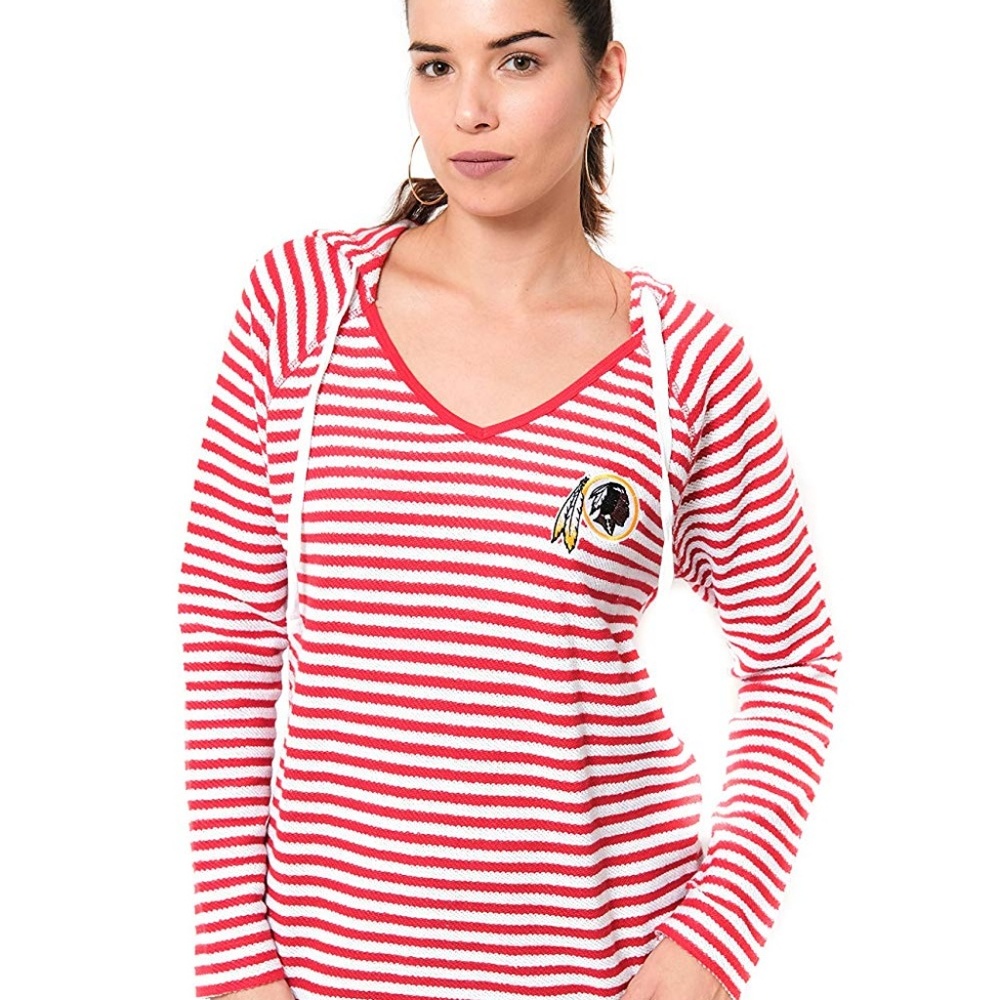 ICER Redskins NFL Women V-Neck Hoodie Sz L -RED-